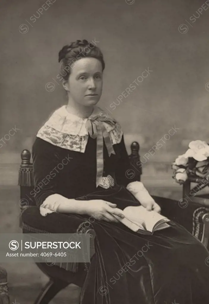 Dame Millicent FAWCETT (nZe Garrett), 1847-1929, campaigner for women's rights and educational reformer, leader of the British Suffragette movement, photographed by W & D Downey, c.1880s, London