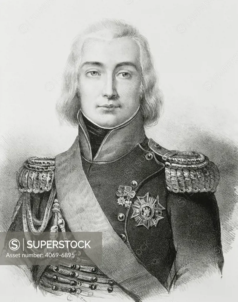 Jean-Baptiste BESSIERES, born 1768, killed at the Battle of Lutzen in 1813, Duke of Istria, engraving