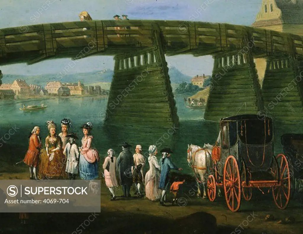 Departure of Viennese carriages from Augartenbrucke in 1782 artist unknown 18th century