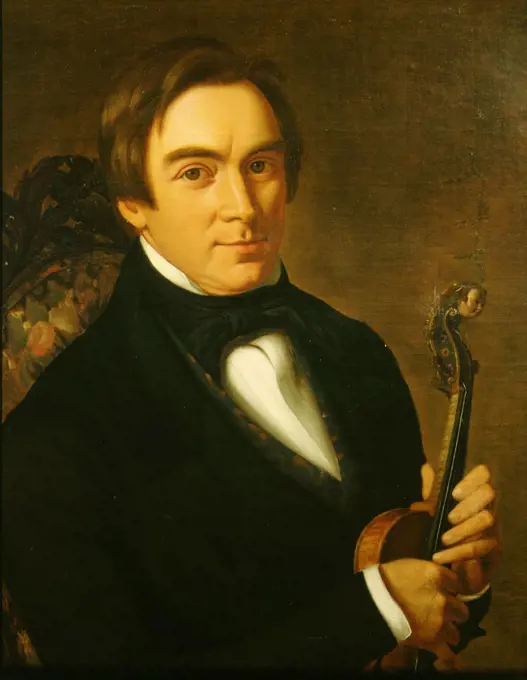 Portrait of the famous Norwegian violinist Ole BULL, friend and collaborator of Edward GRIEG, 1843-1907 Norwegian composer