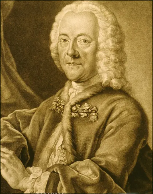 Georg Philipp TELEMANN, 1681-1767 German composer, engraving