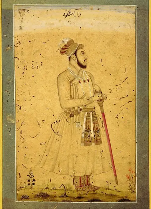 DARA Shukoh, eldest son of Shah Jahan, Shah Jahan 1592-1666 Mughal emperor of India, and brother of Aurangzeb, 1618-1707 last of great Mughal emperors of India (reigned 1658-1707), Mughal School Indian miniature