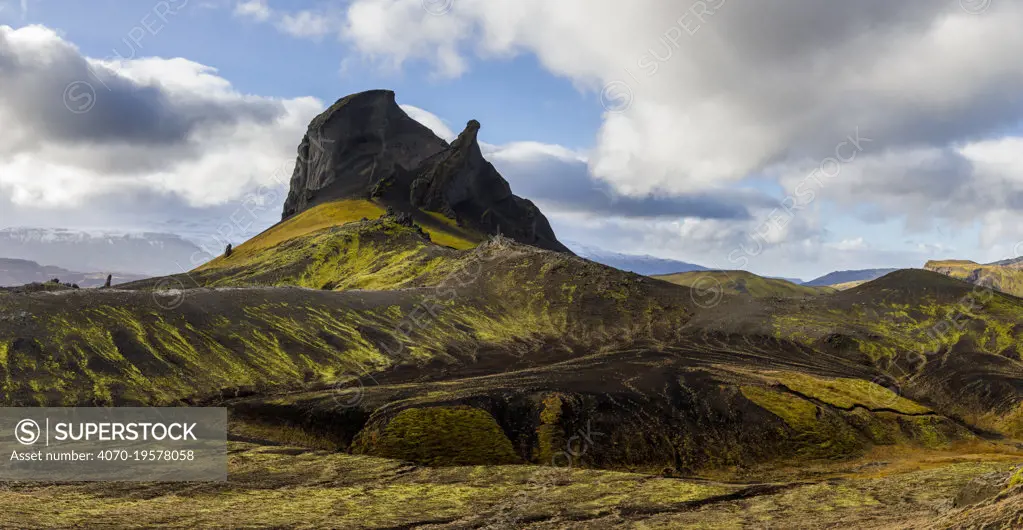 The Einhyrningur mountain. The name means The Unicorn", and is derived from the shape of the mountain. Iceland, October 2017. Digitally stitched panorama.