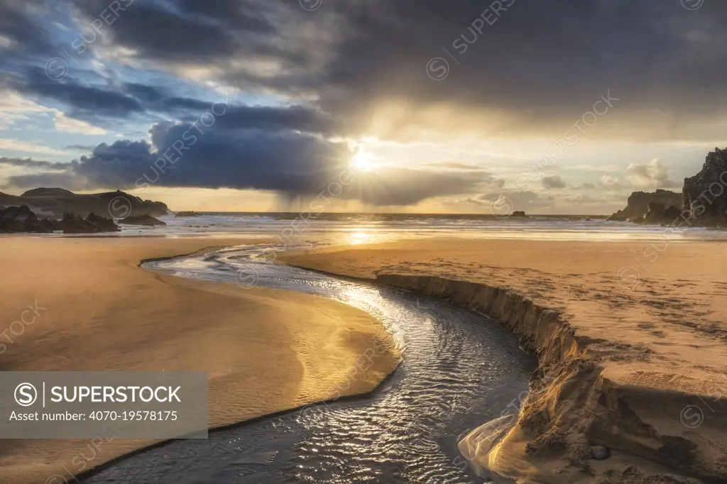 Mhangarstaidh Beach, Isle of Lewis, Outer Hebrides, Scotland, UK, March.