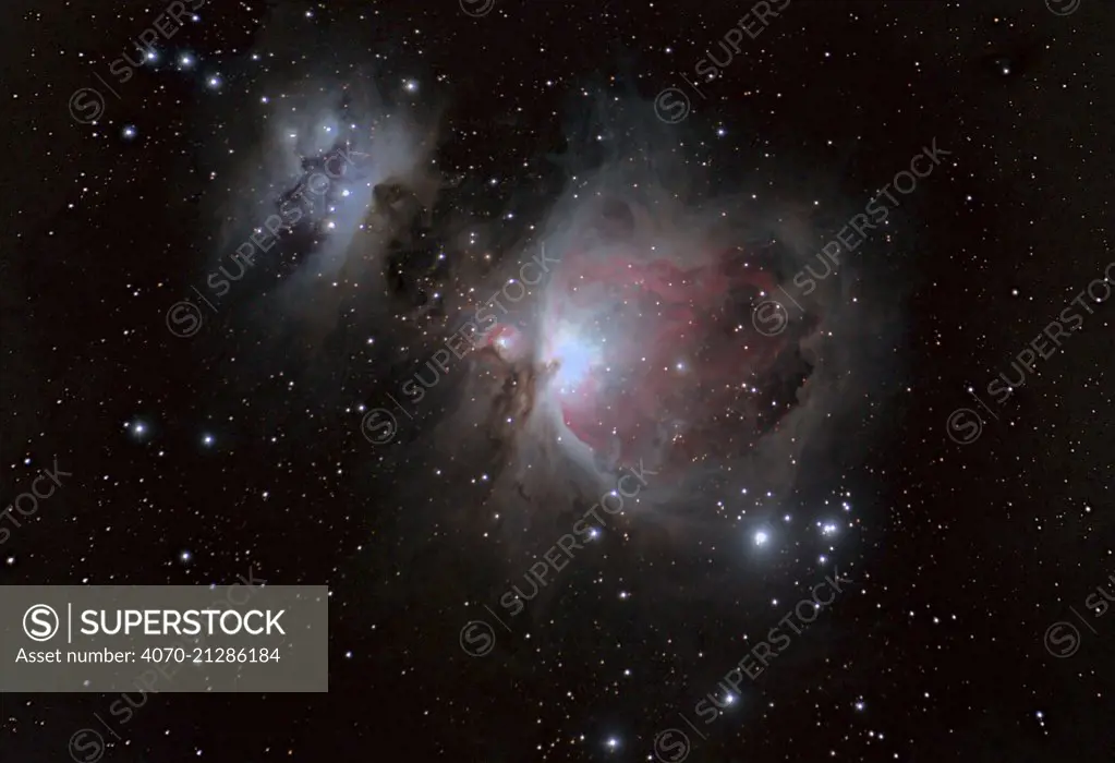 The Orion Nebula or M42 (Messier 42) as seen from Eastern Colorado in the early morning hours of October 8, 2013. Taken with digital image stacking.