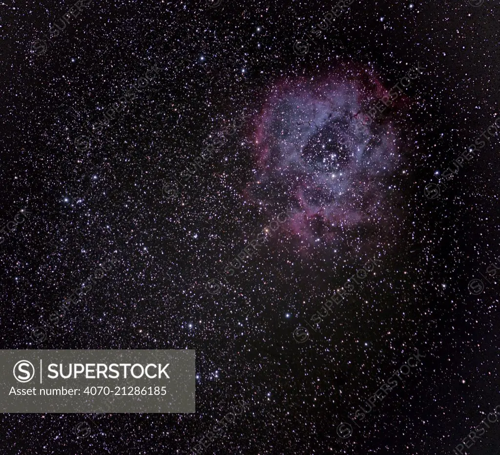 The Rosette Nebula / Caldwell 49 and in the Monoceros Cloud of the Milky Way. Eastern Colorado, USA. Taken on the night of 7-8 October  2013, with digital focus stacking.