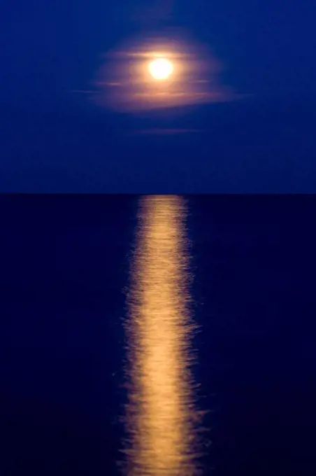 Delaware Bay at full moon, Delaware, USA, May 2008