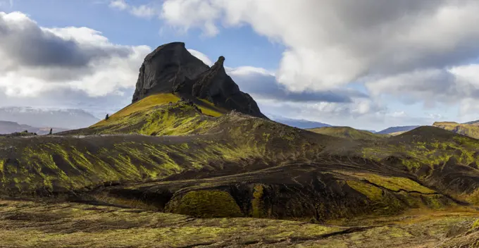 The Einhyrningur mountain. The name means The Unicorn", and is derived from the shape of the mountain. Iceland, October 2017. Digitally stitched panorama.