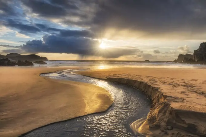 Mhangarstaidh Beach, Isle of Lewis, Outer Hebrides, Scotland, UK, March.