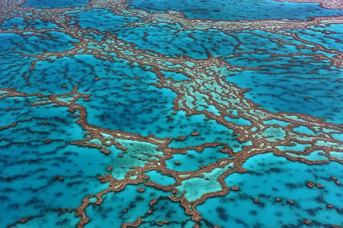 Aerial view of Hardy Reef, Great Barrier Reef, Queensland, Australia, December 2010.