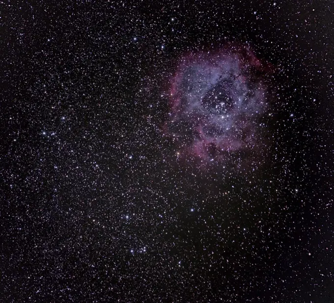 The Rosette Nebula / Caldwell 49 and in the Monoceros Cloud of the Milky Way. Eastern Colorado, USA. Taken on the night of 7-8 October  2013, with digital focus stacking.