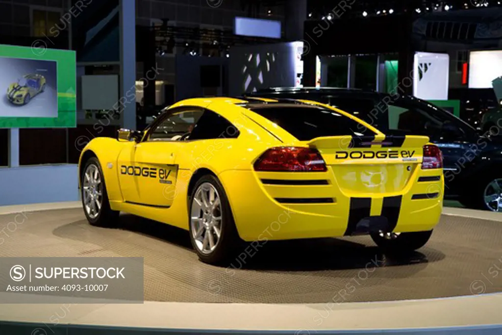 Rear 3/4 view of a 2009 Dodge EV Electric car concept shown at the 2008 Los Angeles International Auto Show