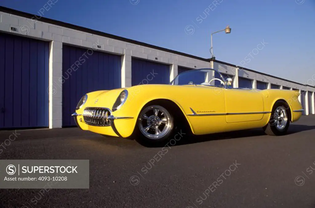 Corvette 1954 1950s yellow street