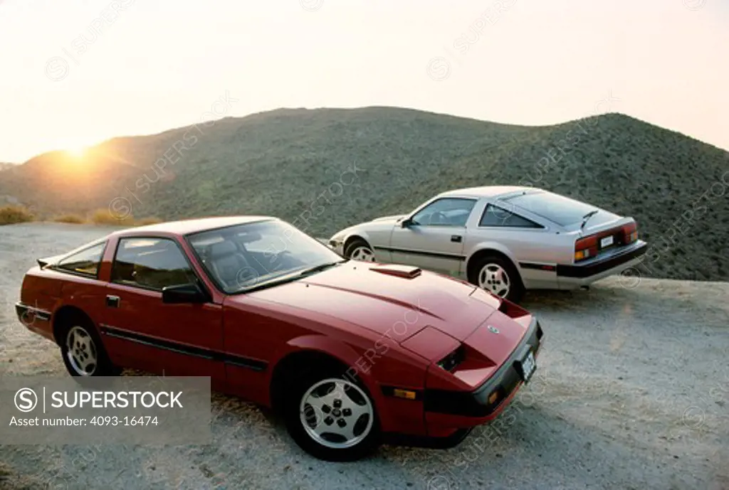 Nissan 300ZX 1984 1980s red silver - SuperStock