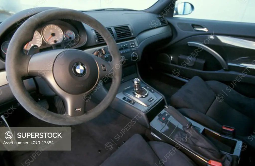 interior BMW M3 CSL 3 Series 2003 SMG suede grey steering wheel