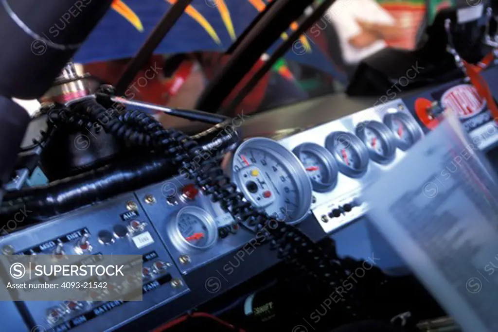 interior detail NASCAR cockpit instrument cluster gauges race car