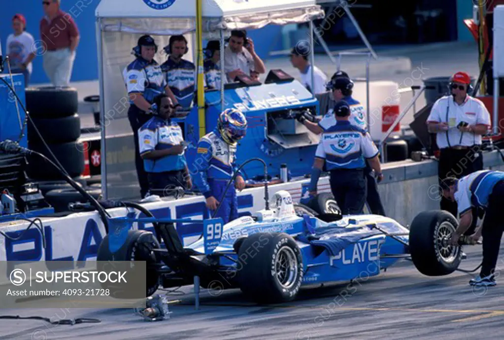 Greg Moore CART pit stop crew tire change race car