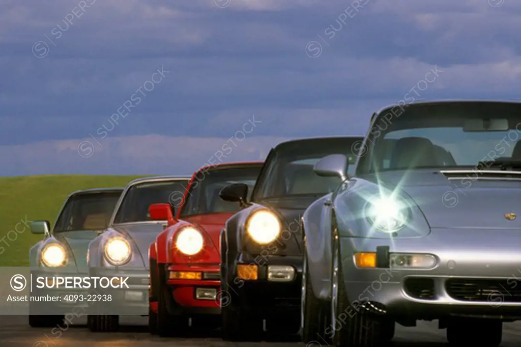 Porsche 911 Turbo 1996 1990s 1980s 1970s silver black red green group generations