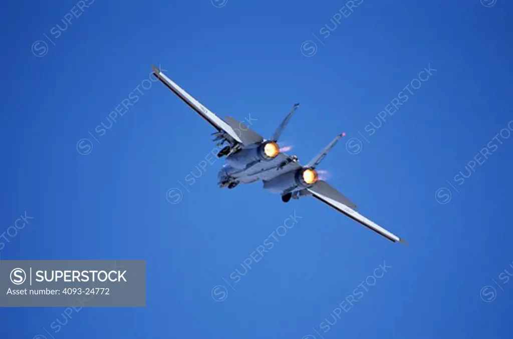 US Navy Grumman F-14D Tomcat flying as part of the Tomcat Demonstration Team. Take off with full afterburner, Nellis AFB air show.