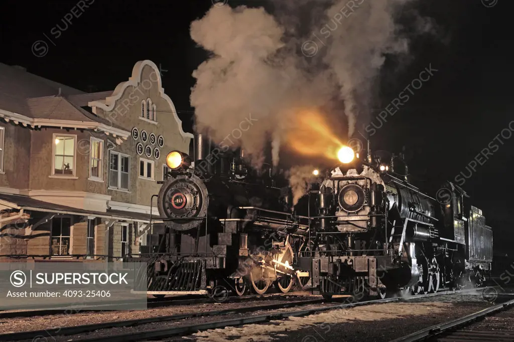 1909 Engine number 93 2-8-0 vintage steam locomotive in railroad museum, side view