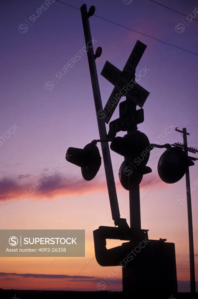 crossing signal gate silhouette street