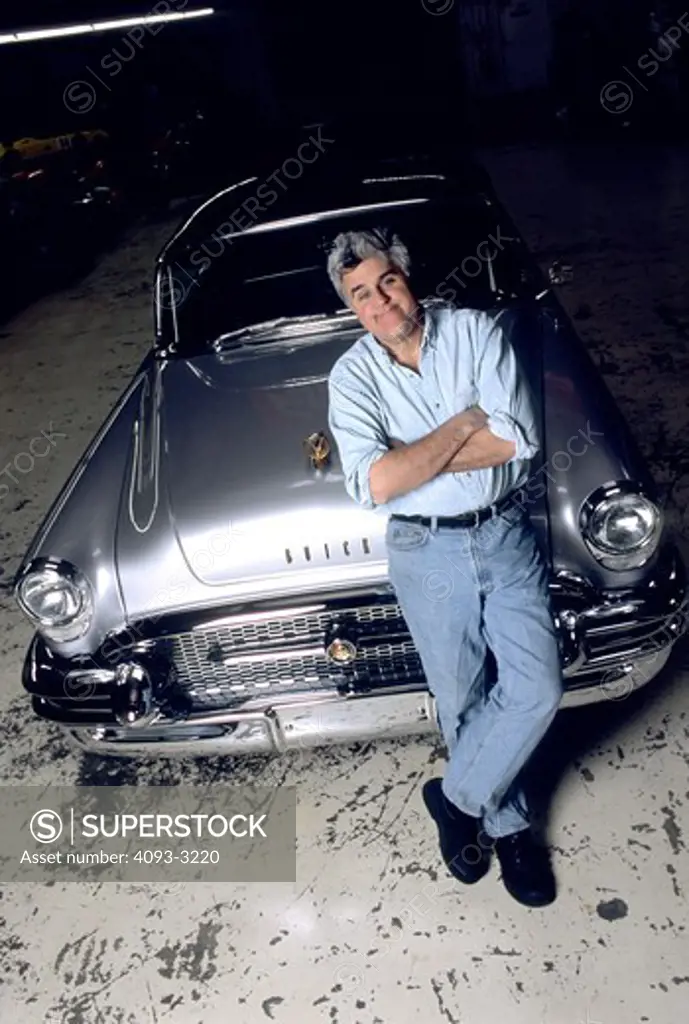 high angle Buick Roadmaster 1955 1950s silver Jay Leno