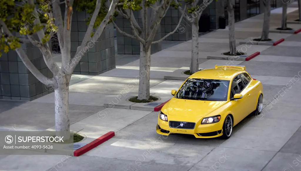 2007 Volvo C30 SEMA Evolve yellow hatchback modified and raced out tricked out super charged