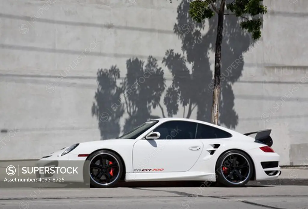 2008 Porsche 949 EVT TechArt Turbo parked by white wall