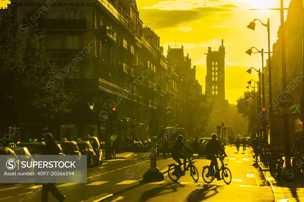 Sunset on Rue de Rivoli, Paris