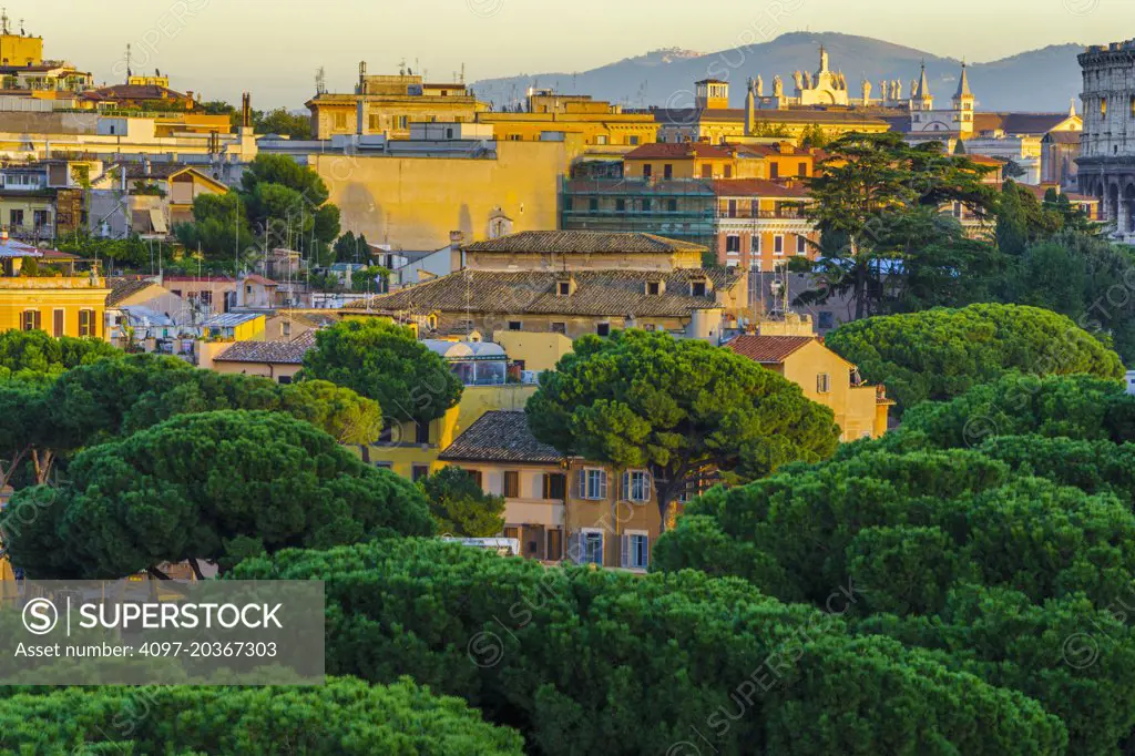 view from the Roman Forum at sunset, Rome