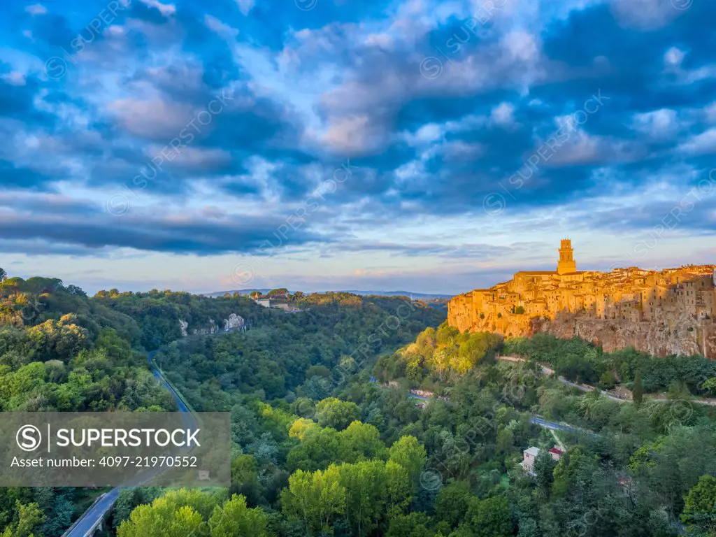 Town of Pitigliano in Tuscany, Italy