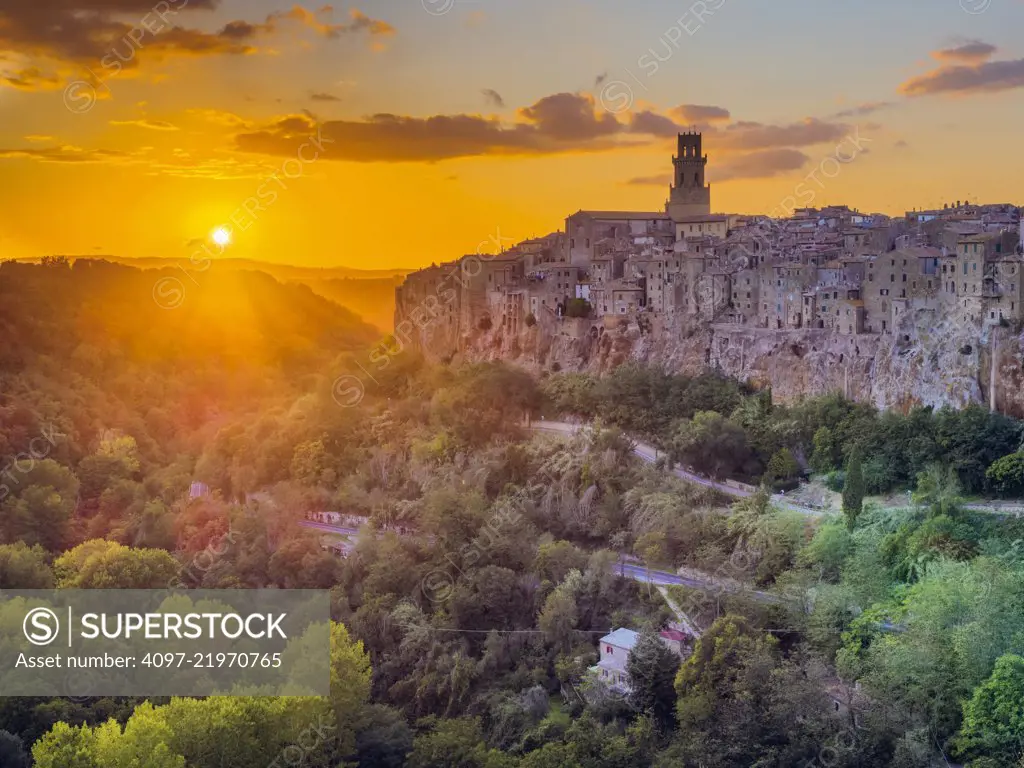 Town of Pitigliano in Tuscany, Italy