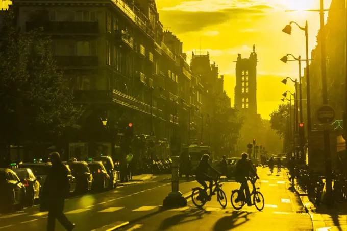 Sunset on Rue de Rivoli, Paris