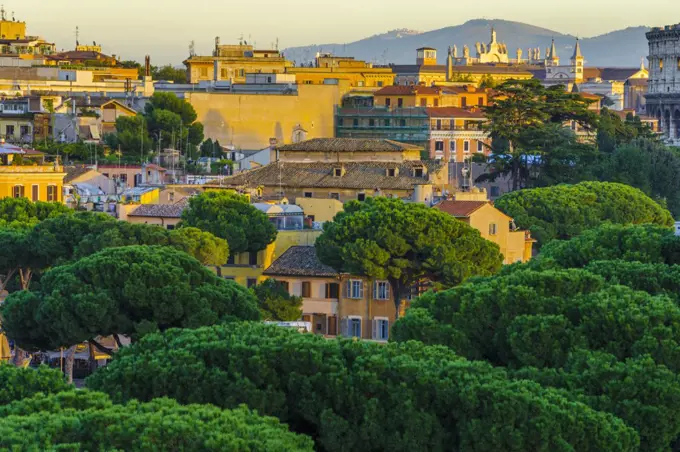 view from the Roman Forum at sunset, Rome