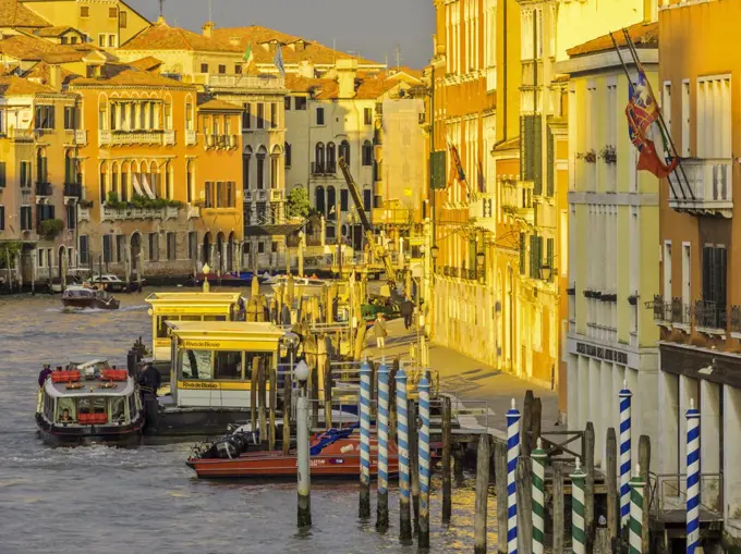 Grand canal view from Ponte degli Scalzi bridge at sunset in Venice, Italy Venice, Italy