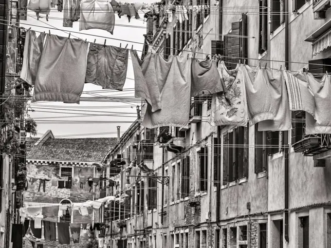 Laundry lines in  Venice, Italy