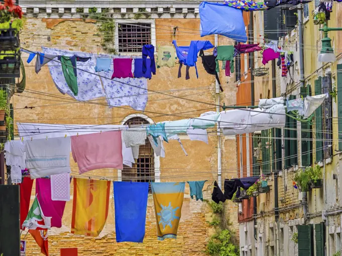 Laundry lines in  Venice, Italy