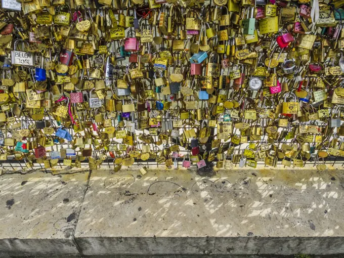 Pont Neuf love locks, Paris, France