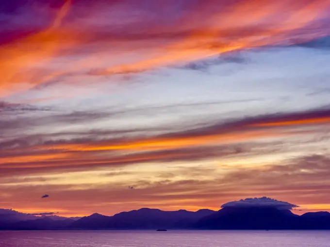 View of the Gulf of Naples from Procida Island, Italy