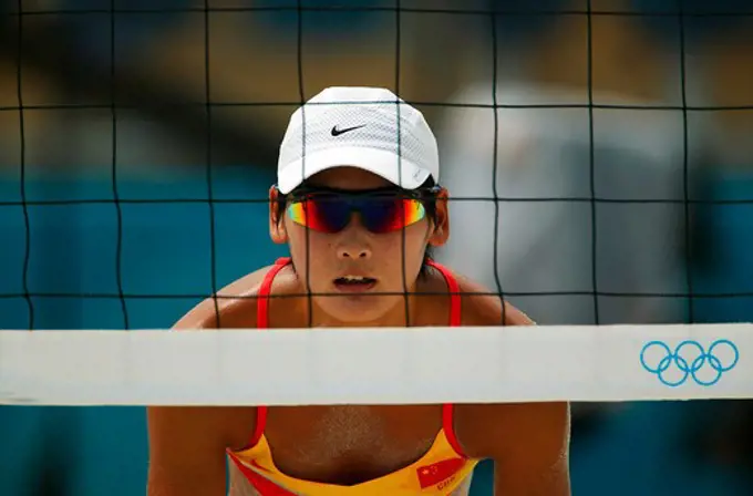 Australia v China, beach volleyball, Olympic Games 2004, Athens, Greece. 16th August 2004.