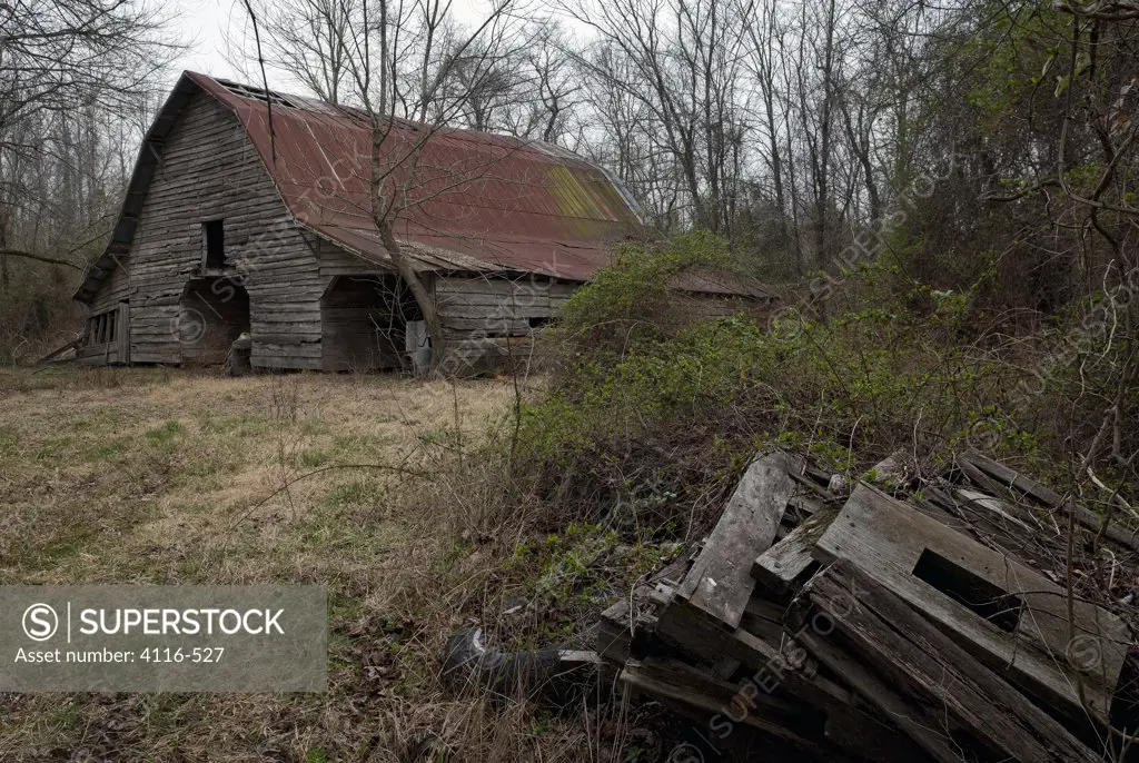 Old barn in the woods, Arkansas, USA