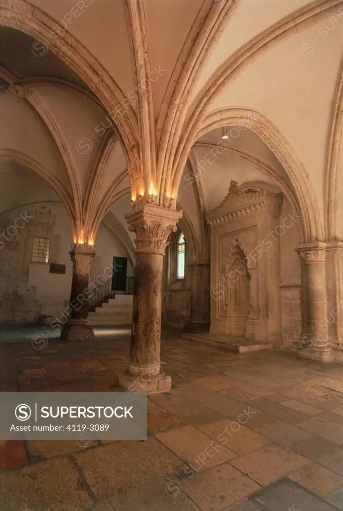 Photograph of the Dormition Abby and the traditional room of the Last Supper on mount Zion