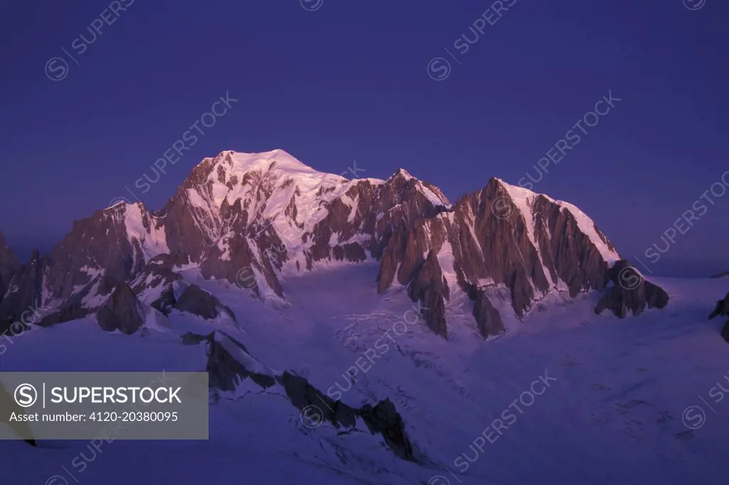 Mont Blanc from the Geant, Haute-Savoie, Alps, France