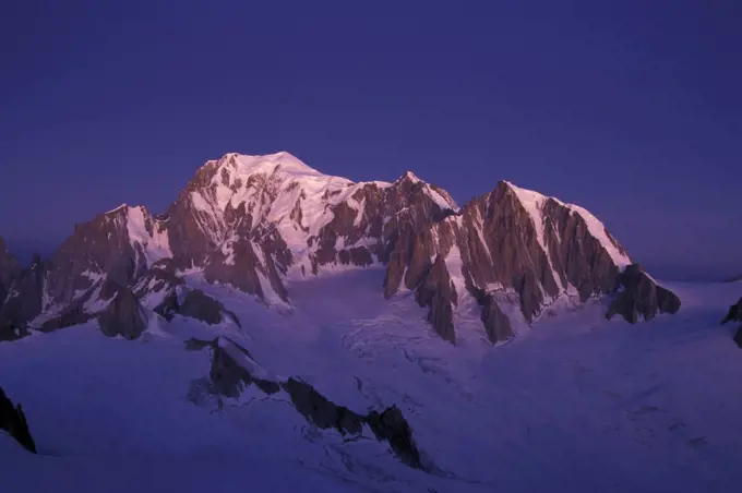 Mont Blanc from the Geant, Haute-Savoie, Alps, France