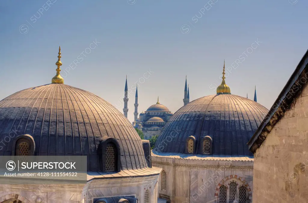 Domes of the Blue Mosque, Istanbul, Turkey