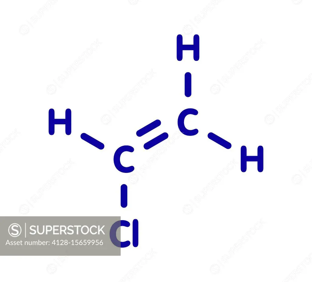 Vinyl chloride molecule, illustration