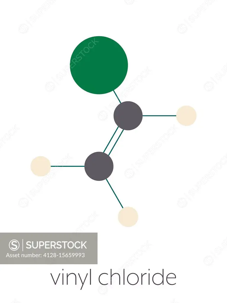 Vinyl chloride molecule, illustration