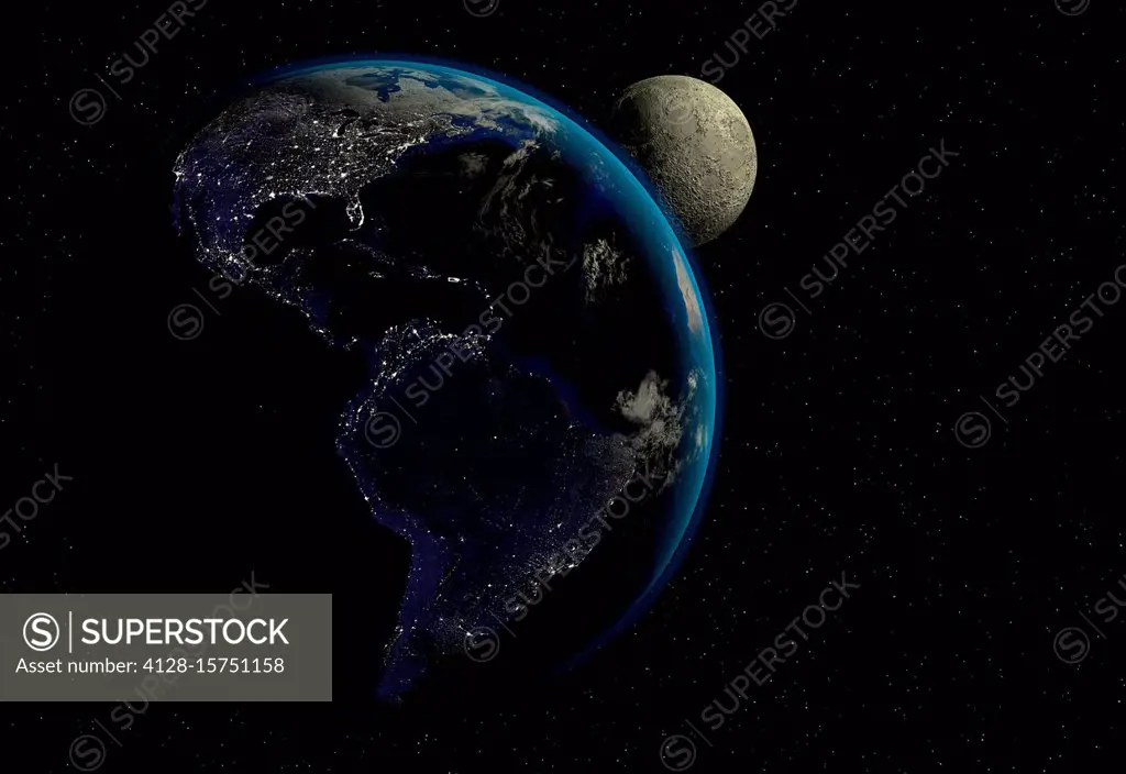 Earth and Moon, illustration