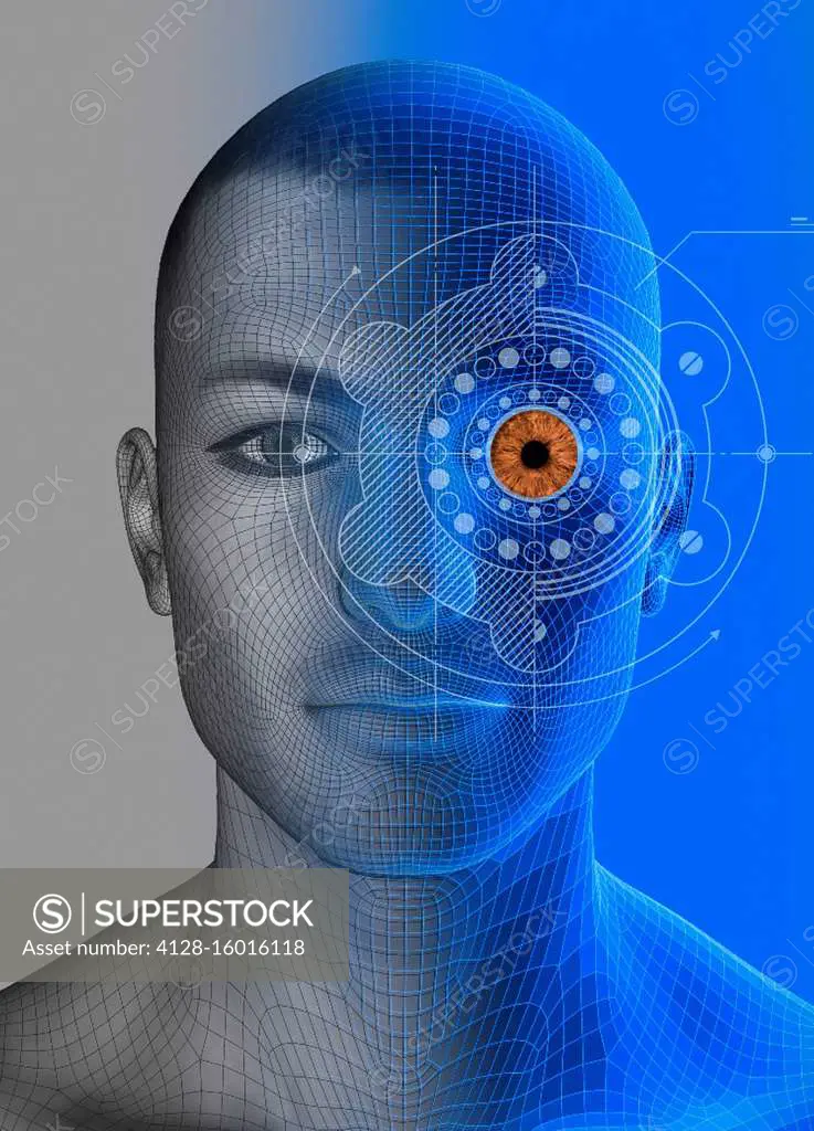 Facial recognition, illustration