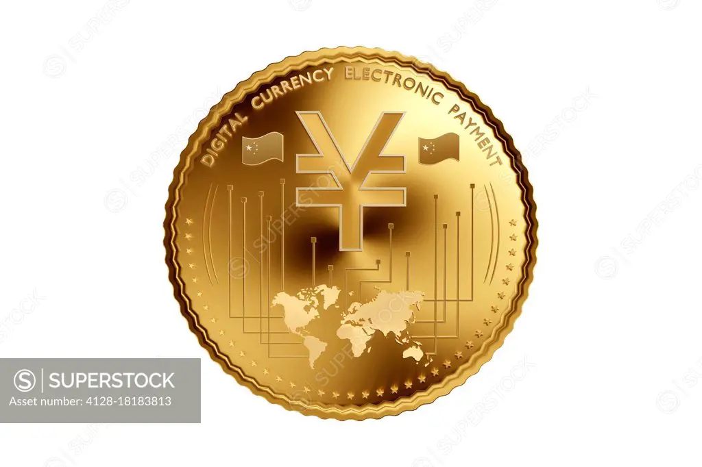 Yuan DCEP digital currency, conceptual illustration